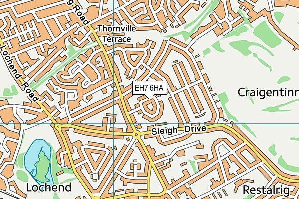 EH7 6HA map - OS VectorMap District (Ordnance Survey) EH7 6HA map - OS VectorMap District (Ordnance Survey)