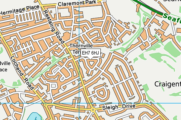EH7 6HJ map - OS VectorMap District (Ordnance Survey) EH7 6HJ map - OS VectorMap District (Ordnance Survey)