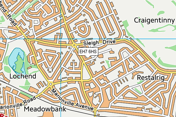 EH7 6HS map - OS VectorMap District (Ordnance Survey) EH7 6HS map - OS VectorMap District (Ordnance Survey)