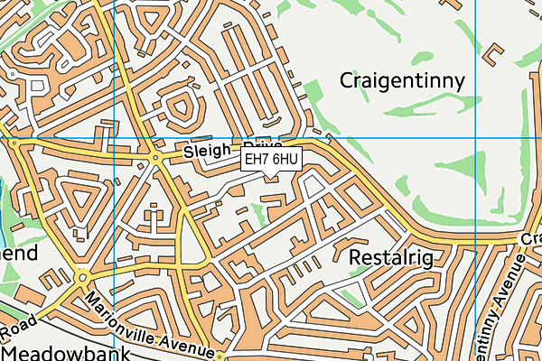EH7 6HU map - OS VectorMap District (Ordnance Survey) EH7 6HU map - OS VectorMap District (Ordnance Survey)