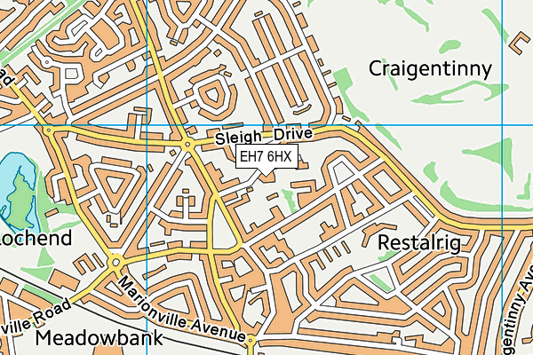 EH7 6HX map - OS VectorMap District (Ordnance Survey) EH7 6HX map - OS VectorMap District (Ordnance Survey)