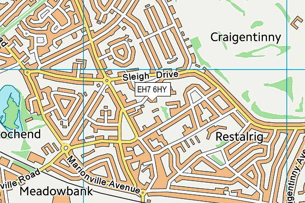 EH7 6HY map - OS VectorMap District (Ordnance Survey) EH7 6HY map - OS VectorMap District (Ordnance Survey)