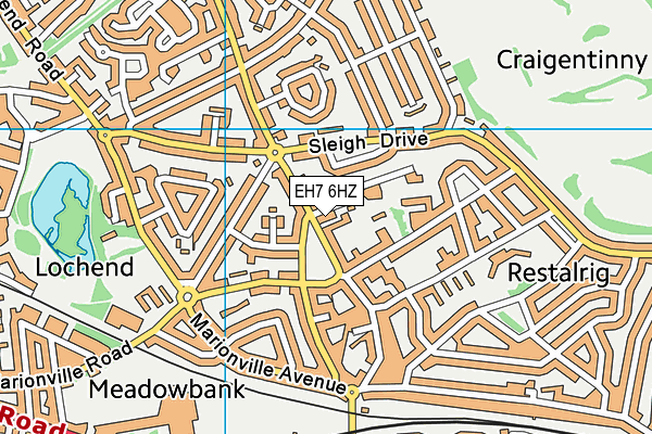EH7 6HZ map - OS VectorMap District (Ordnance Survey) EH7 6HZ map - OS VectorMap District (Ordnance Survey)