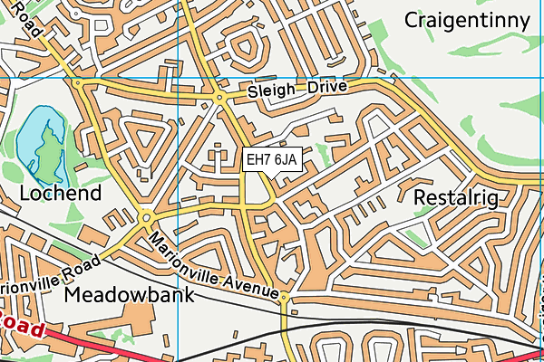 EH7 6JA map - OS VectorMap District (Ordnance Survey) EH7 6JA map - OS VectorMap District (Ordnance Survey)