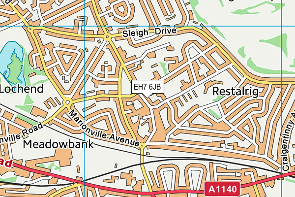 EH7 6JB map - OS VectorMap District (Ordnance Survey) EH7 6JB map - OS VectorMap District (Ordnance Survey)