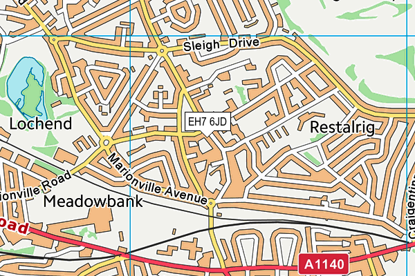 EH7 6JD map - OS VectorMap District (Ordnance Survey) EH7 6JD map - OS VectorMap District (Ordnance Survey)