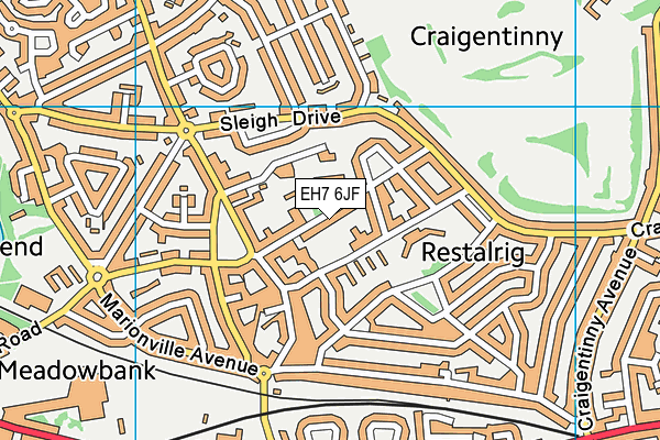 EH7 6JF map - OS VectorMap District (Ordnance Survey) EH7 6JF map - OS VectorMap District (Ordnance Survey)