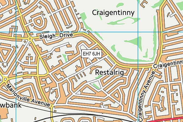 EH7 6JH map - OS VectorMap District (Ordnance Survey) EH7 6JH map - OS VectorMap District (Ordnance Survey)