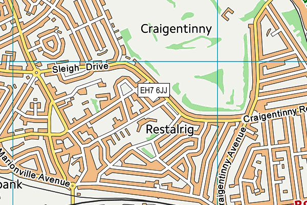 EH7 6JJ map - OS VectorMap District (Ordnance Survey) EH7 6JJ map - OS VectorMap District (Ordnance Survey)