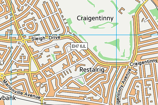 EH7 6JL map - OS VectorMap District (Ordnance Survey) EH7 6JL map - OS VectorMap District (Ordnance Survey)