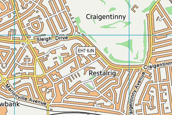 EH7 6JN map - OS VectorMap District (Ordnance Survey) EH7 6JN map - OS VectorMap District (Ordnance Survey)