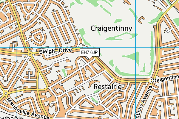 EH7 6JP map - OS VectorMap District (Ordnance Survey) EH7 6JP map - OS VectorMap District (Ordnance Survey)