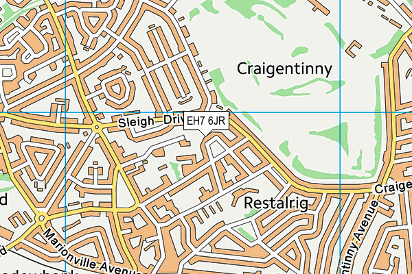 EH7 6JR map - OS VectorMap District (Ordnance Survey) EH7 6JR map - OS VectorMap District (Ordnance Survey)
