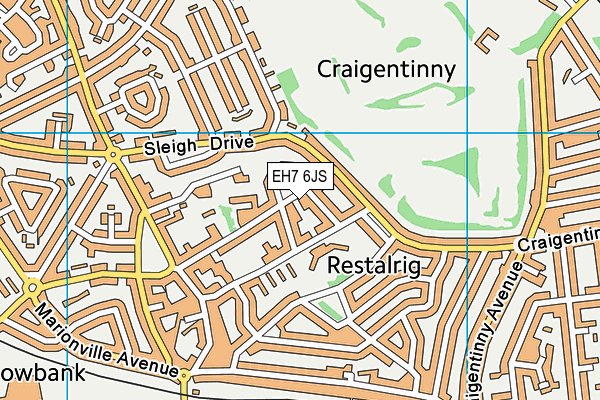 EH7 6JS map - OS VectorMap District (Ordnance Survey) EH7 6JS map - OS VectorMap District (Ordnance Survey)