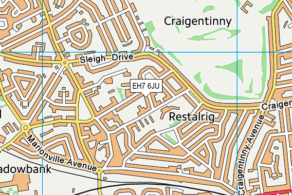 EH7 6JU map - OS VectorMap District (Ordnance Survey) EH7 6JU map - OS VectorMap District (Ordnance Survey)