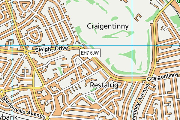 EH7 6JW map - OS VectorMap District (Ordnance Survey) EH7 6JW map - OS VectorMap District (Ordnance Survey)