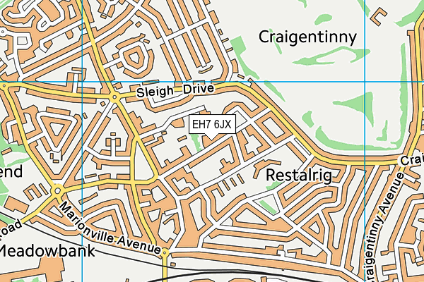 EH7 6JX map - OS VectorMap District (Ordnance Survey) EH7 6JX map - OS VectorMap District (Ordnance Survey)