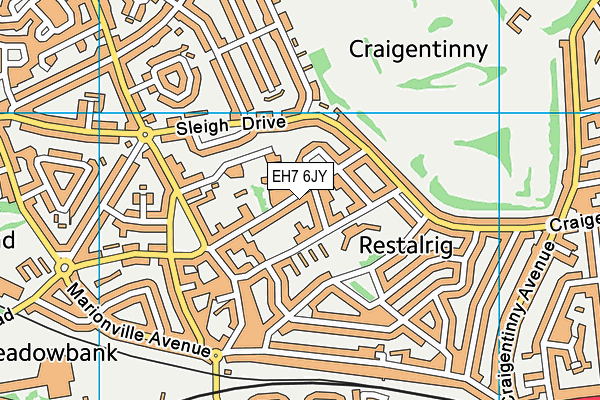 EH7 6JY map - OS VectorMap District (Ordnance Survey) EH7 6JY map - OS VectorMap District (Ordnance Survey)