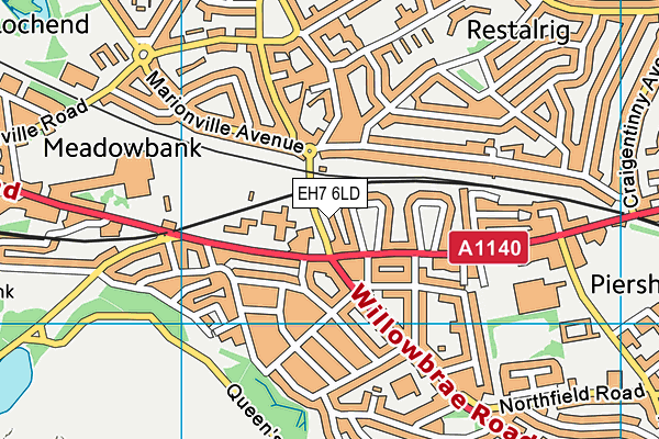 EH7 6LD map - OS VectorMap District (Ordnance Survey) EH7 6LD map - OS VectorMap District (Ordnance Survey)