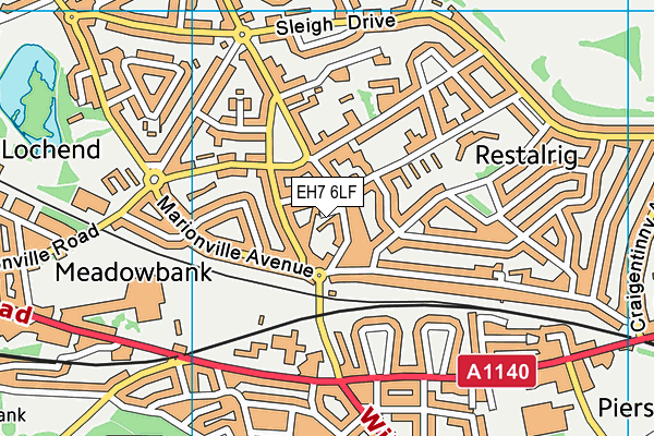 EH7 6LF map - OS VectorMap District (Ordnance Survey) EH7 6LF map - OS VectorMap District (Ordnance Survey)