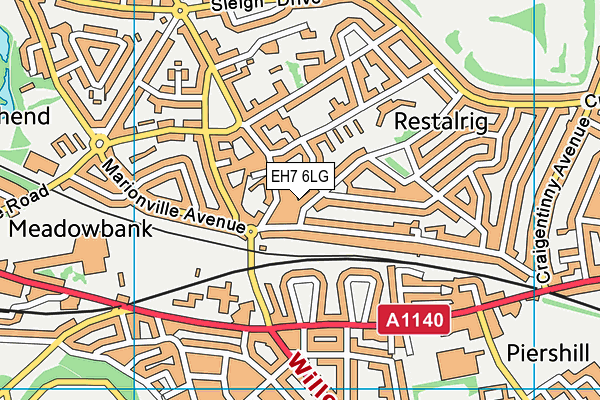EH7 6LG map - OS VectorMap District (Ordnance Survey) EH7 6LG map - OS VectorMap District (Ordnance Survey)