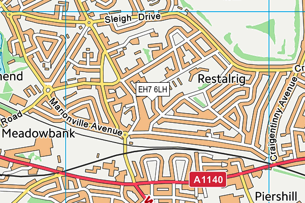 EH7 6LH map - OS VectorMap District (Ordnance Survey) EH7 6LH map - OS VectorMap District (Ordnance Survey)