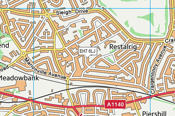 EH7 6LJ map - OS VectorMap District (Ordnance Survey) EH7 6LJ map - OS VectorMap District (Ordnance Survey)