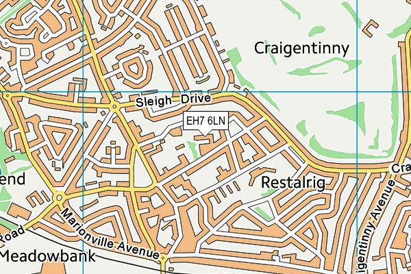 EH7 6LN map - OS VectorMap District (Ordnance Survey) EH7 6LN map - OS VectorMap District (Ordnance Survey)