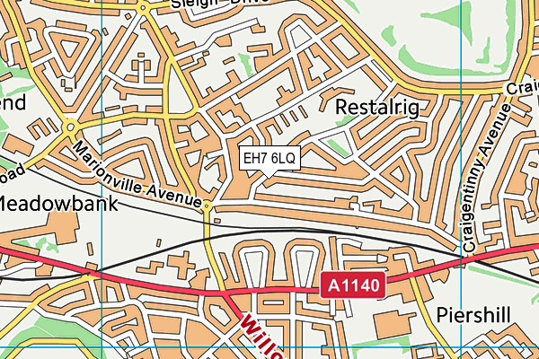 EH7 6LQ map - OS VectorMap District (Ordnance Survey) EH7 6LQ map - OS VectorMap District (Ordnance Survey)