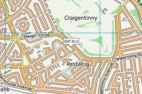 EH7 6LU map - OS VectorMap District (Ordnance Survey) EH7 6LU map - OS VectorMap District (Ordnance Survey)