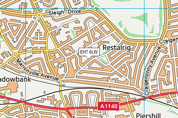 EH7 6LW map - OS VectorMap District (Ordnance Survey) EH7 6LW map - OS VectorMap District (Ordnance Survey)