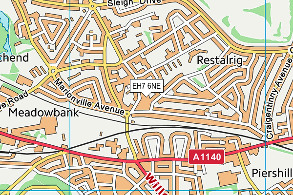 EH7 6NE map - OS VectorMap District (Ordnance Survey) EH7 6NE map - OS VectorMap District (Ordnance Survey)