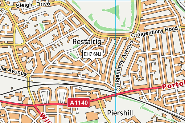 EH7 6NJ map - OS VectorMap District (Ordnance Survey) EH7 6NJ map - OS VectorMap District (Ordnance Survey)