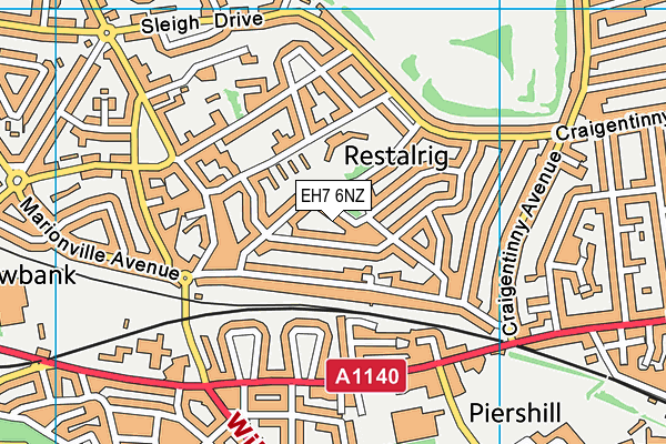 EH7 6NZ map - OS VectorMap District (Ordnance Survey) EH7 6NZ map - OS VectorMap District (Ordnance Survey)