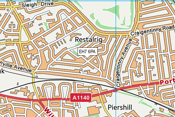 EH7 6PA map - OS VectorMap District (Ordnance Survey) EH7 6PA map - OS VectorMap District (Ordnance Survey)