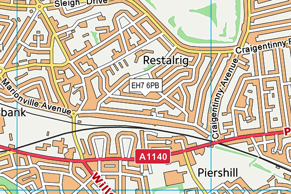 EH7 6PB map - OS VectorMap District (Ordnance Survey) EH7 6PB map - OS VectorMap District (Ordnance Survey)