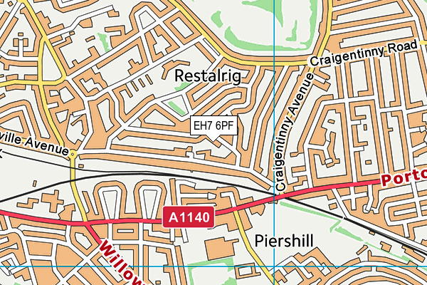 EH7 6PF map - OS VectorMap District (Ordnance Survey) EH7 6PF map - OS VectorMap District (Ordnance Survey)