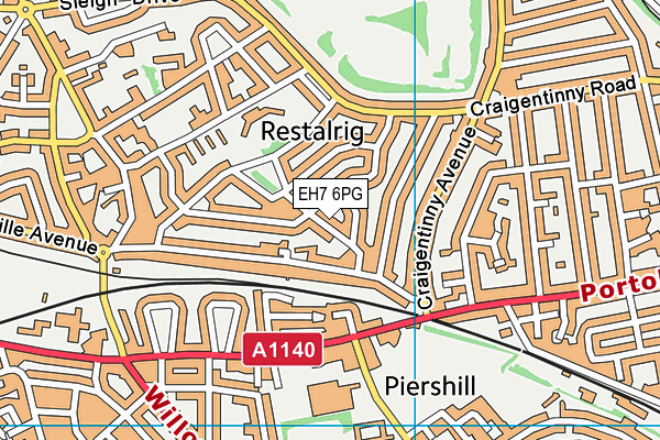 EH7 6PG map - OS VectorMap District (Ordnance Survey) EH7 6PG map - OS VectorMap District (Ordnance Survey)