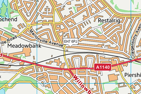 EH7 6PJ map - OS VectorMap District (Ordnance Survey) EH7 6PJ map - OS VectorMap District (Ordnance Survey)