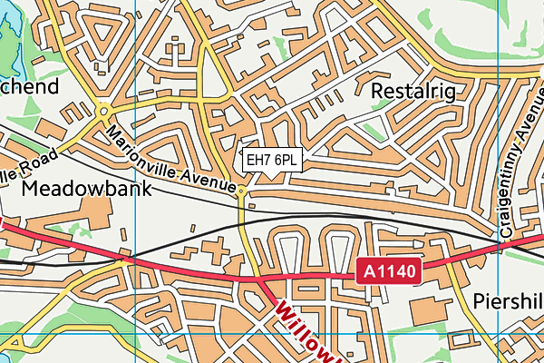 EH7 6PL map - OS VectorMap District (Ordnance Survey) EH7 6PL map - OS VectorMap District (Ordnance Survey)