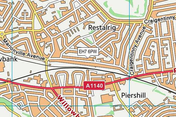 EH7 6PW map - OS VectorMap District (Ordnance Survey) EH7 6PW map - OS VectorMap District (Ordnance Survey)