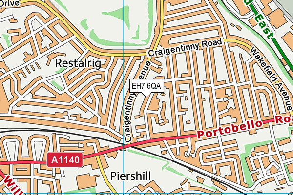 EH7 6QA map - OS VectorMap District (Ordnance Survey) EH7 6QA map - OS VectorMap District (Ordnance Survey)