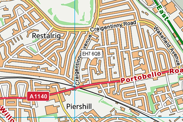 EH7 6QB map - OS VectorMap District (Ordnance Survey) EH7 6QB map - OS VectorMap District (Ordnance Survey)