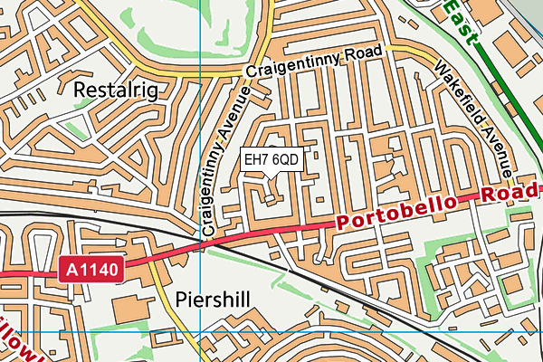 EH7 6QD map - OS VectorMap District (Ordnance Survey) EH7 6QD map - OS VectorMap District (Ordnance Survey)