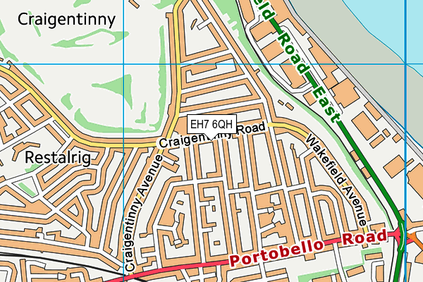EH7 6QH map - OS VectorMap District (Ordnance Survey) EH7 6QH map - OS VectorMap District (Ordnance Survey)