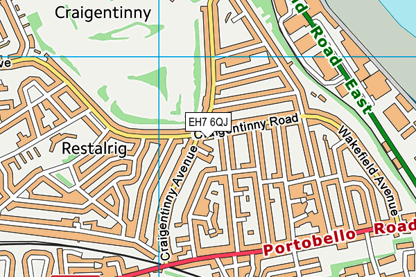 EH7 6QJ map - OS VectorMap District (Ordnance Survey) EH7 6QJ map - OS VectorMap District (Ordnance Survey)