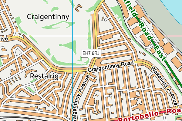 EH7 6RJ map - OS VectorMap District (Ordnance Survey) EH7 6RJ map - OS VectorMap District (Ordnance Survey)