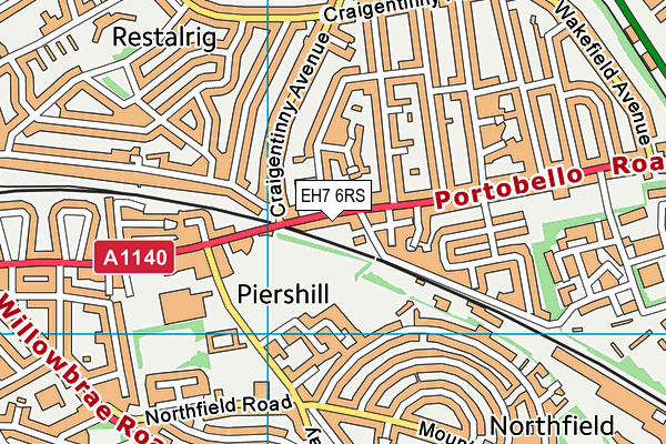 EH7 6RS map - OS VectorMap District (Ordnance Survey) EH7 6RS map - OS VectorMap District (Ordnance Survey)