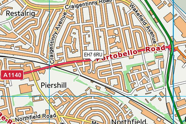 EH7 6RU map - OS VectorMap District (Ordnance Survey) EH7 6RU map - OS VectorMap District (Ordnance Survey)