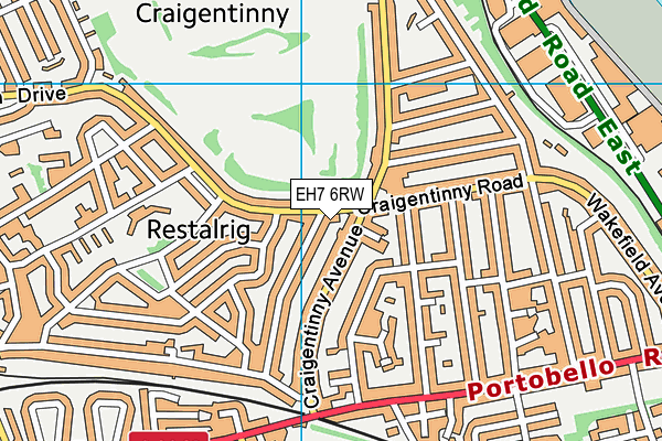 EH7 6RW map - OS VectorMap District (Ordnance Survey) EH7 6RW map - OS VectorMap District (Ordnance Survey)